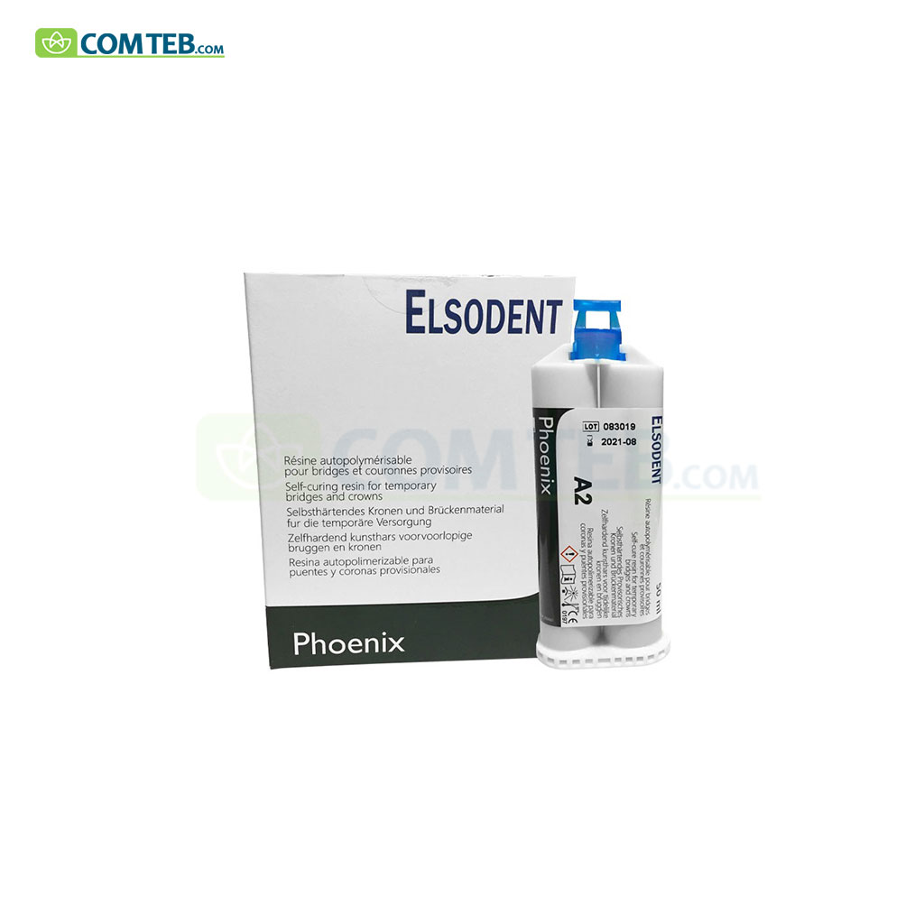 ماده روکش موقت السودنت Elsodent مدل Phoenix رنگ A2 بسته ۵۰ میلی لیتری