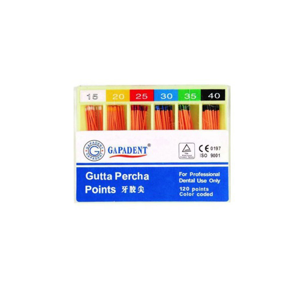 گوتا پرکا ساده تیپر 6% گاپادنت 60 عددی سایز 45 تا 80 اسورت new